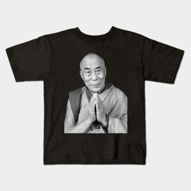 Dalai Lama Spiritual Leader Kids T-Shirt by Closeddoor